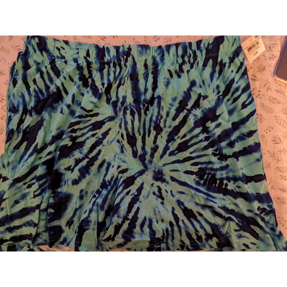 Women Jenni Intimates Sleep Shorts Aqua Burst Size 3XL Elastic Waist Band